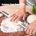 13 Inch Rolling Pins Smooth Stainless Steel Tapered Design Rolling Pins for Baking Pizza Dough Pie Pastries Cookies Pasta Kitchen Gadgets