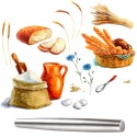 13 Inch Rolling Pins Smooth Stainless Steel Tapered Design Rolling Pins for Baking Pizza Dough Pie Pastries Cookies Pasta Kitchen Gadgets