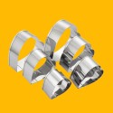6Pcs Biscuit Mould Stainless Steel Heart Shaped Cookie Biscuit Cutter DIY Baking Mold Pastry Baking Tool for Birthday Cup Cakes Party Dessert Restaurant Kitchen Gadgets Dishwasher Safe