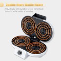 1000W Waffle Maker with Non-Stick Plate Double Heart Waffle Iron Stainless Steel Housing Waffle Iron Machine for Home Breakfast