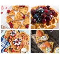 1000W Waffle Maker with Non-Stick Plate Double Heart Waffle Iron Stainless Steel Housing Waffle Iron Machine for Home Breakfast