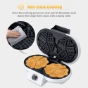 1000W Waffle Maker with Non-Stick Plate Double Heart Waffle Iron Stainless Steel Housing Waffle Iron Machine for Home Breakfast