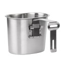 2pcs 1000ml 600ml Stainless Steel Military Canteen Cup Set with Cover Bag for Outdoor Camping Hiking Backpacking