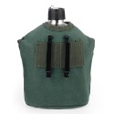 2pcs 1000ml 600ml Stainless Steel Military Canteen Cup Set with Cover Bag for Outdoor Camping Hiking Backpacking