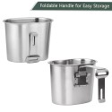 2pcs 1000ml 600ml Stainless Steel Military Canteen Cup Set with Cover Bag for Outdoor Camping Hiking Backpacking
