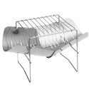 2-in-1 Portable Folding Stainless Steel Barbecue Grill Camp Firepit Outdoor Camping Backpakcing Wood Burning Stove