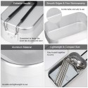 Mini Folding Stove Lunch Box Folding Windshield Steaming Rack Spoon Fork Combo Set