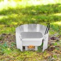 Mini Folding Stove Lunch Box Folding Windshield Steaming Rack Spoon Fork Combo Set