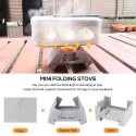 Mini Folding Stove Lunch Box Folding Windshield Steaming Rack Spoon Fork Combo Set
