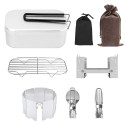 Mini Folding Stove Lunch Box Folding Windshield Steaming Rack Spoon Fork Combo Set