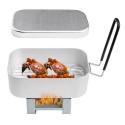 Mini Folding Stove Lunch Box Folding Windshield Steaming Rack Spoon Fork Combo Set