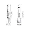 Mini Folding Stove Lunch Box Folding Windshield Steaming Rack Spoon Fork Combo Set