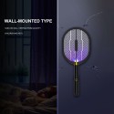 3 in 1 Electric Fly Swatter Portable Handheld USB Rechargeable Mosquito Zapper Killer Lamp & Racket with Table Wall Holder