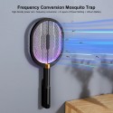 3 in 1 Electric Fly Swatter Portable Handheld USB Rechargeable Mosquito Zapper Killer Lamp & Racket with Table Wall Holder