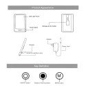 DC 12V Therapy Lamp Touching Control Stepless Dimming 3 Light Colors Adjustable for Living Room Bedroom Study Room