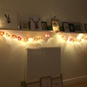 4.92ft 10LEDs Christmas Fairy String Lights Halloween Maple Leaf Shaped Decorative Hanging Lights Warm White Bulbs Copper Wire Lights Waterproof Garden Patio Landscape Backyard Lighting for Wedding Party Outdoor
