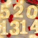 Gold Electroplated Number Lamp Warm White Constant Bright Birthday Party Indoor Decor Night Light