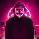H-alloween Leds Glow Face Cover Men Women Party Scary Light up Face M-ask with 3 Lighting Modes