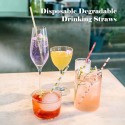 100PCS Degradable Drinking Straws Dot Pattern Disposable Drinking Straws for Home Party Bars Restaurants Cocktail Celebrations