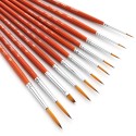 11pcs Draw Paint Brushes Kit Set Artist Paintbrush Nylon Hair Pointed Round Pen Detail Paint Brush for Artist Acrylic Aquarelle Watercolor Gouache Oil Painting for Great Art Drawing Supplies for Students Painter