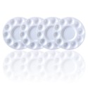 White Plastic Palette Round Shape Paint Tray for Holding and Mixing Colors for Watercolor Acrylic Oil Craft DIY Art Painting