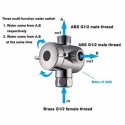 1/2 Inch 3-Way T-adapter Bath Shower Head Arm Mounted Diverter Valve Tap