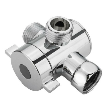 1/2 Inch 3-Way T-adapter Bath Shower Head Arm Mounted Diverter Valve Tap