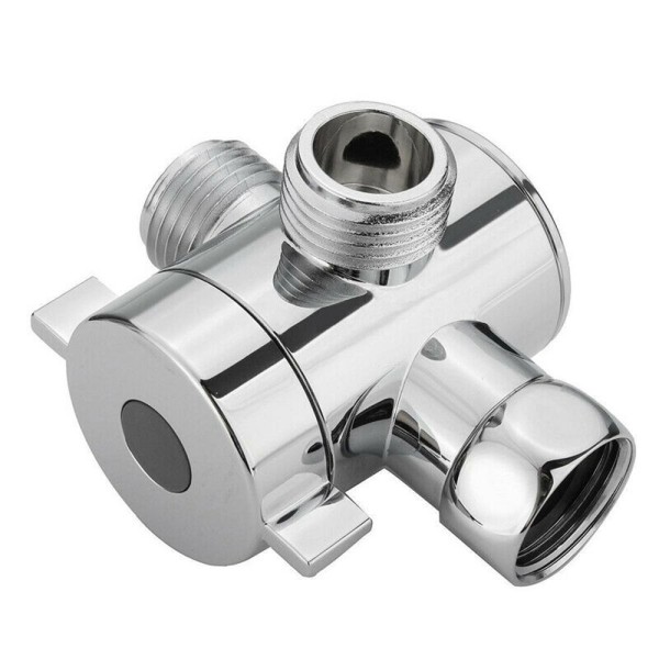 1/2 Inch 3-Way T-adapter Bath Shower Head Arm Mounted Diverter Valve Tap
