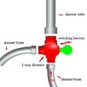 1/2 Inch 3-Way T-adapter Bath Shower Head Arm Mounted Diverter Valve Tap