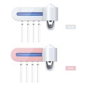 UV Toothbrush Sanitizer Nail-free Wall Mounted Bathroom Toothbrush Holder with Automatic Toothpaste Dispenser USB Charging for Toothbrush Organizer for Ladies Baby Family
