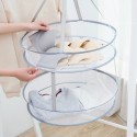 2 Layers Mesh Clothes Hanging Dryer Collapsible Sweater Hanging Drying Rack 2-Tier Foldable Mesh Basket Dryer Net Multifunction for Clothing Underwear Socks Sweater Laundry Herb (45cm/ 17.7in)