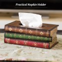 Elegant Antique Book Napkin Holder Novelty Tissue Box Holder for Home Restaurant