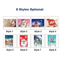 Merry Christmas Cards DIY Handmade Cards Round Drill Greeting Cards Rhinestones Embroidery Arts Crafts Gifts