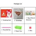 Merry Christmas Cards DIY Handmade Cards Round Drill Greeting Cards Rhinestones Embroidery Arts Crafts Gifts