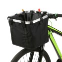 Collapsible Bike Basket Flower Printed Small Pet Cat Dog Carrier Bag Detachable Bicycle Handlebar Front Basket Cycling Front Bag Handbag