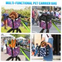 Collapsible Bike Basket Flower Printed Small Pet Cat Dog Carrier Bag Detachable Bicycle Handlebar Front Basket Cycling Front Bag Handbag