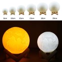 3D Printing Touching Earth Light USB Rechargeable 2-Color Dimmable Night Lamp Bedroom Decor with Wooden Stand