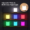 Bedside Table Lamp Touch Sensor Night Lights White & RGB Light Adjustable Timing Brightness Light Modes Table Lamp for Bedroom Breastfeeding Living Room Office