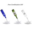 Portable Energy Saving Decoration White Bottom Colorful Light Wine Bottle Lamp For Bar