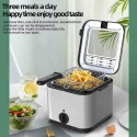 2.5L Electric Fryer Household Small 1000W High Power Multiple Function Stainless Steel Fryer Kebab French Fries Machine