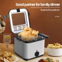 2.5L Electric Fryer Household Small 1000W High Power Multiple Function Stainless Steel Fryer Kebab French Fries Machine