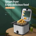 2.5L Electric Fryer Household Small 1000W High Power Multiple Function Stainless Steel Fryer Kebab French Fries Machine