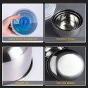 3 Pcs Mixing Bowl with Lid Stainless Steel Non-Slip Serving Bowls Storage Container Bowl Stackable Metal Bowls with Airtight Lids