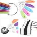 10PCS Measuring Cups and Spoons Set for Dry and Liquid Ingredients Baking Utensils Stainless Steel Silicone Heat-Resistant Cookware Set Kitchen Gadgets