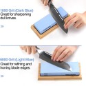 1000/6000 Grit White Corundum Double-sided Whetstone with Leather Strop White Stone Correction Angel Guide