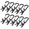20pcs Tarp Awning Clamp Clips Tent Snaps Hangers Camping Tent Tighten Lock Grip Clamp with Carabiner for Outdoor Camping Farming Garden