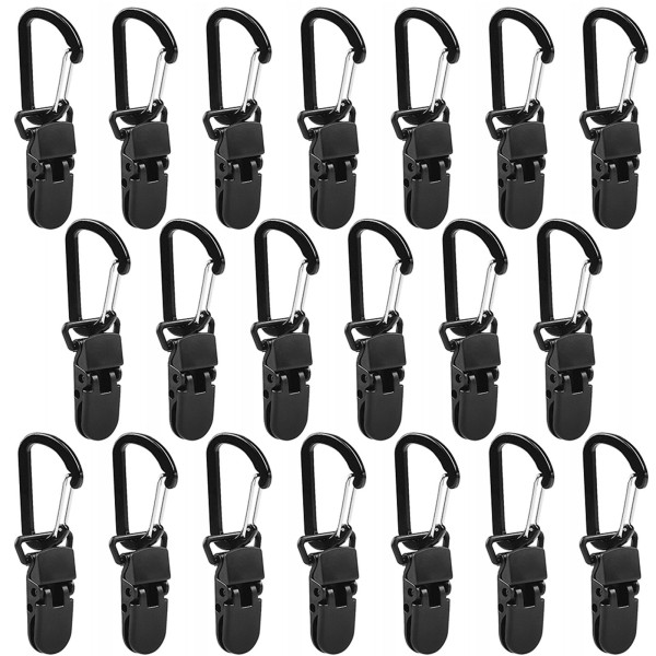 20pcs Tarp Awning Clamp Clips Tent Snaps Hangers Camping Tent Tighten Lock Grip Clamp with Carabiner for Outdoor Camping Farming Garden