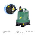 25W 1600L/H Submersible Water Pump Mini Fountain Pump with Power Cord Ultra Quiet Waterproof Water Pump for Aquarium Fish Tank Pond Water Gardens Hydroponic Systems with Nozzles