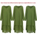 New Fashion Women Casual Loose Dress Solid Color Long Sleeve Boho Long Maxi Dress
