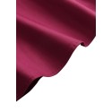 Elegant Women Off Shoulder Dress V Neck Short Sleeve Solid Pleated Cocktail Party A-line Swing Dress Burgundy/Dark Blue